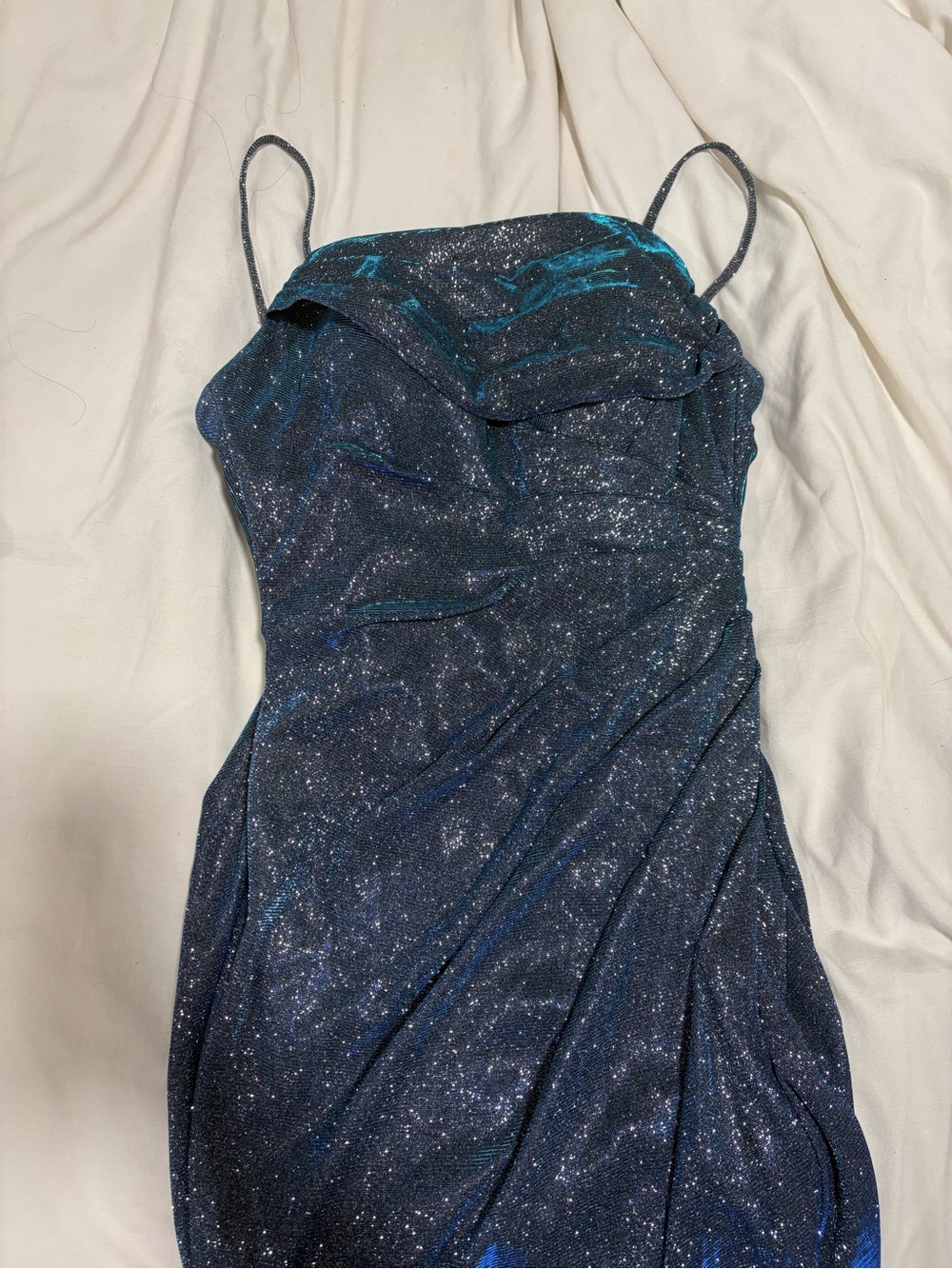 Blue Shimmer Formal Gown | XS (0) | Worn Once | Retail $470